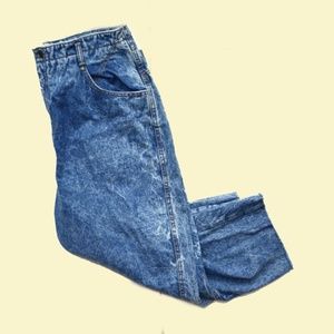 vintage 80's weathered blues acid wash blue jeans